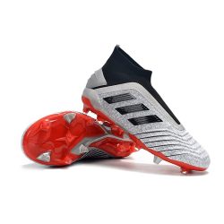 adidas Predator 19+ FG Zapatos - Plata Negro Rojo_7.jpg